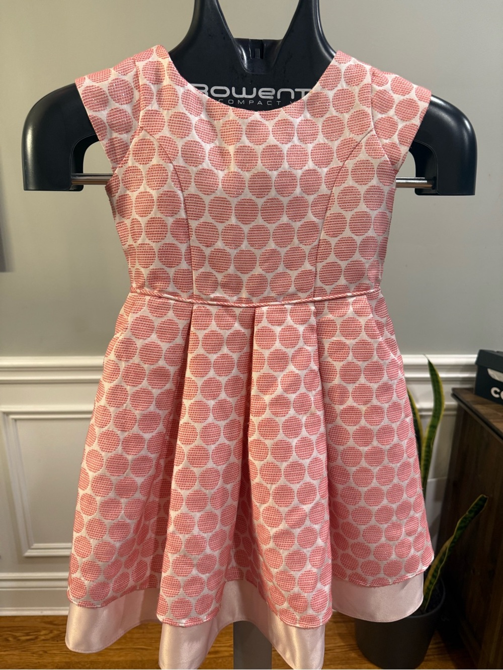 Sweet Kids USA Girls Pink Polka Dot Jacquard Party Dress Size 6